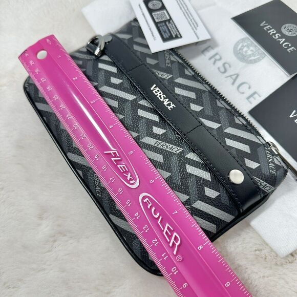 NEW Versace Small Wallet Pouch 8” x 4.75” La Greca Rectangular Modular - Picture 9 of 10